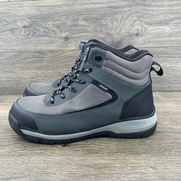 BOGS Men\'s Shale Mid Comp Toe ESD Work Boots Grey Size 11 US